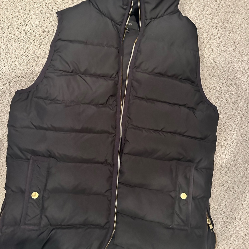 J. Crew Black Vest with Gold Zipper